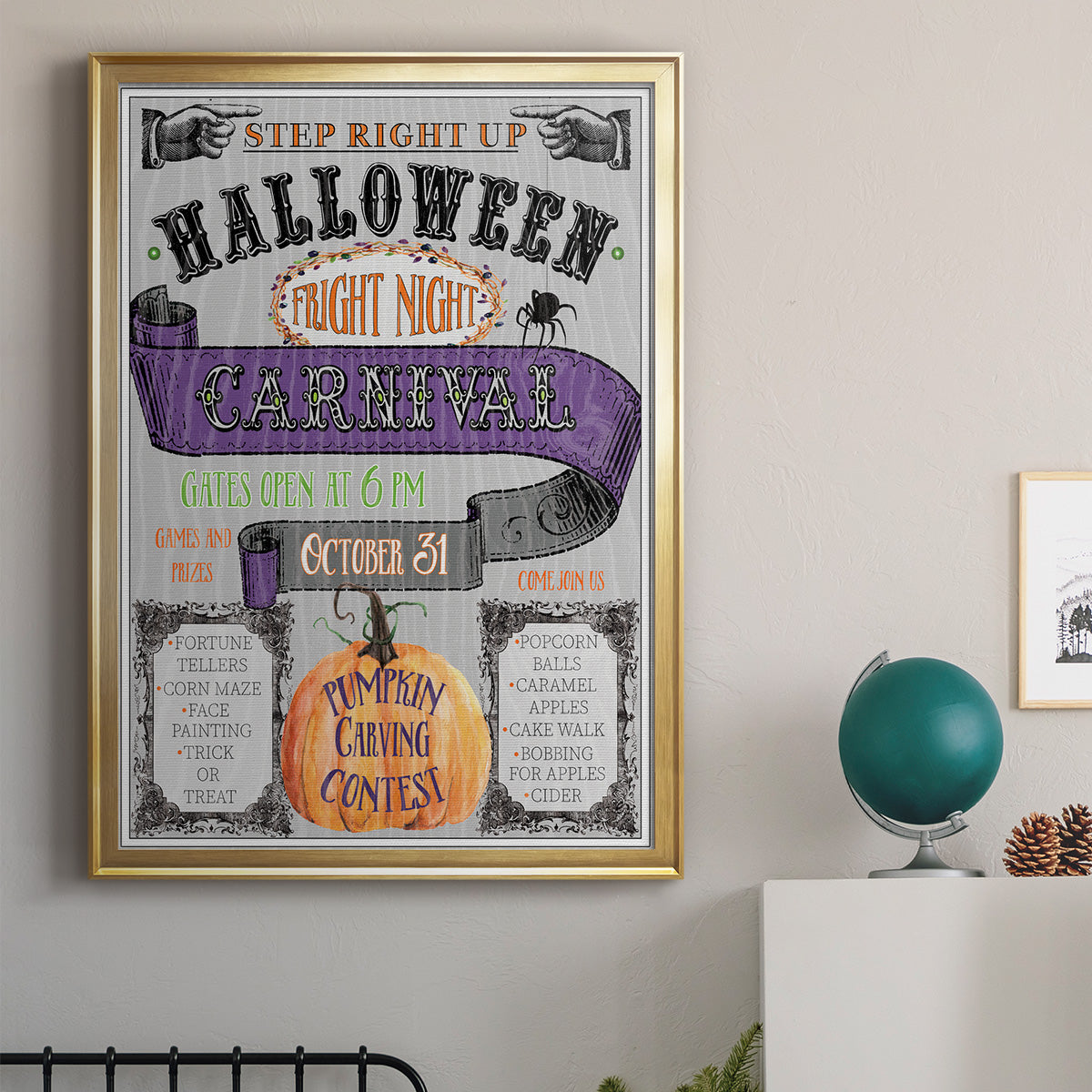 Carnival Sign - Modern Framed Canvas Print
