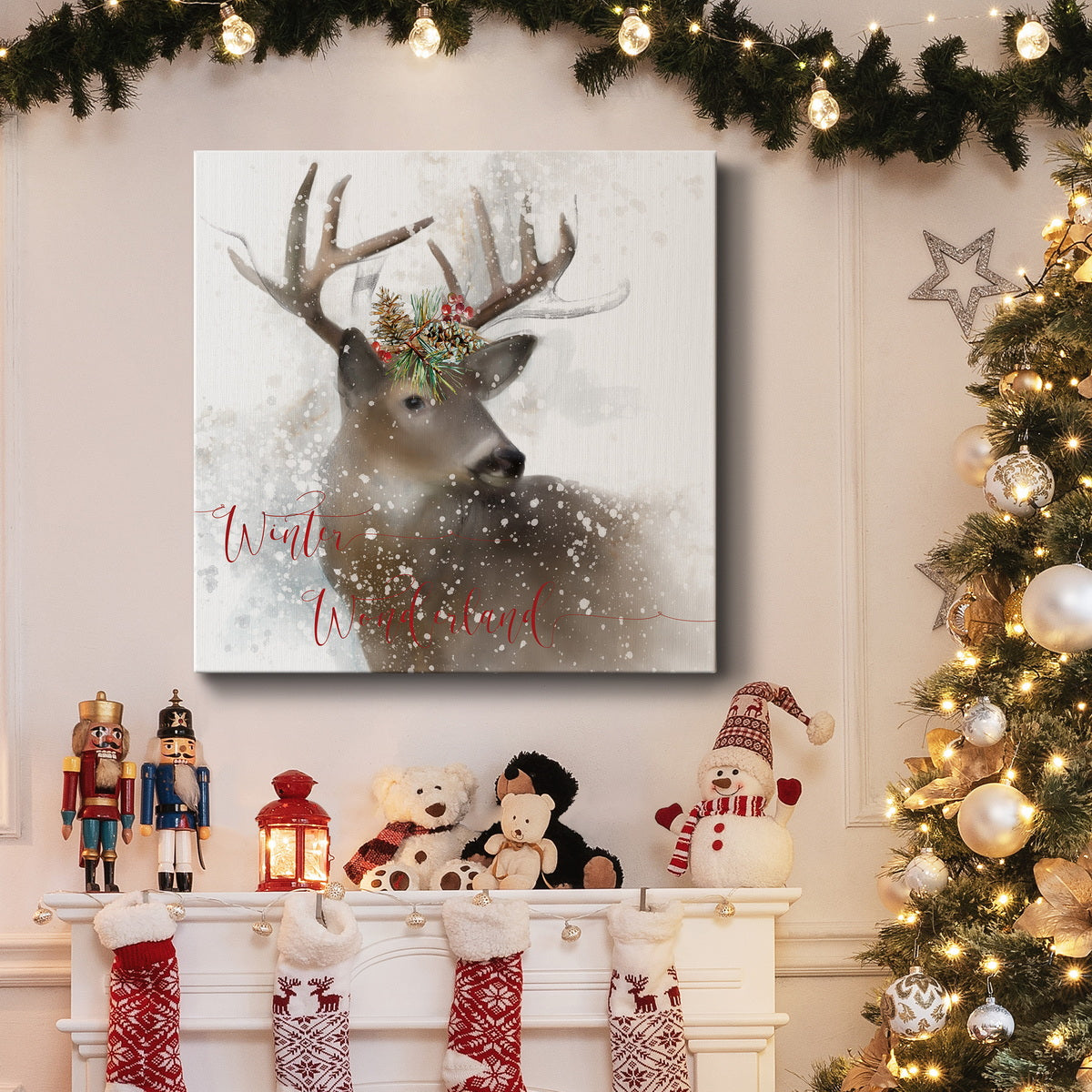 Winter Wonderland Deer-Premium Gallery Wrapped Canvas - Ready to Hang