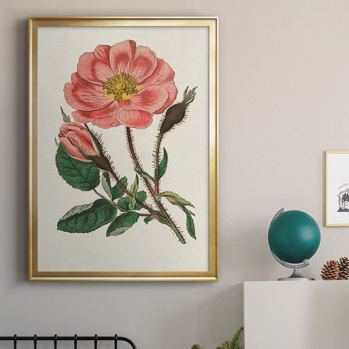 Pink Floral Mix IX - Modern Framed Canvas Print