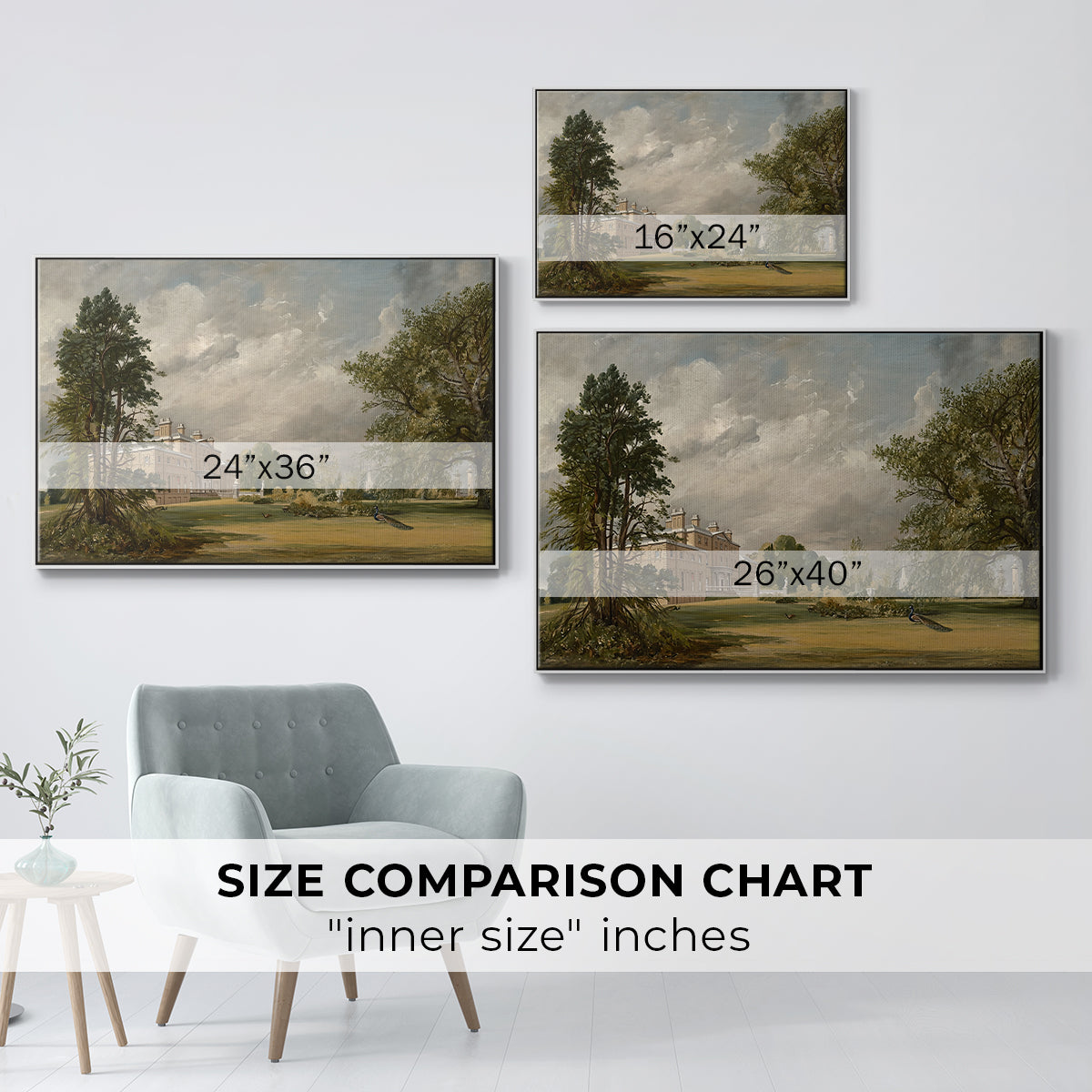 Malvern Hall, 1821 - Floater Framed Canvas Print