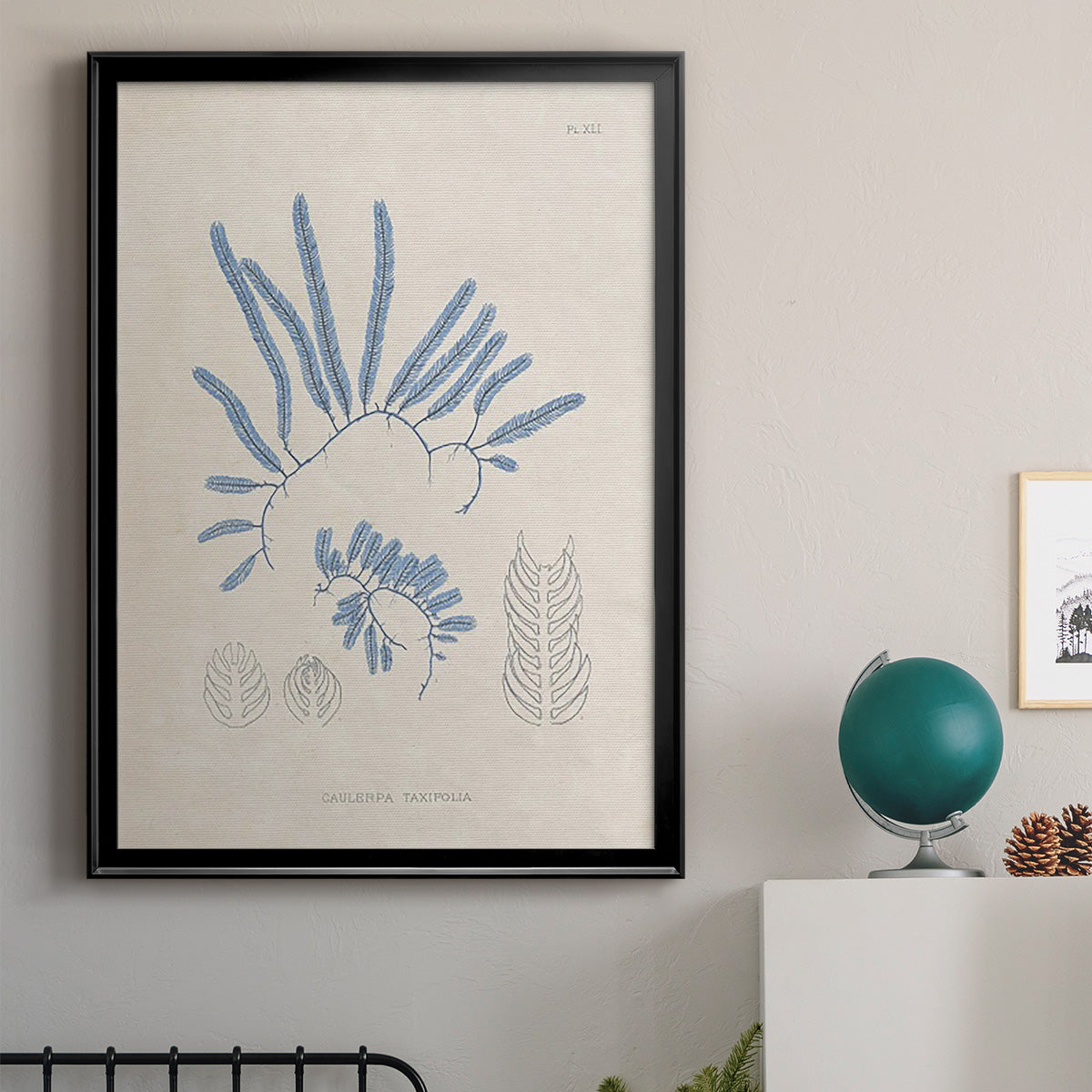 Blue Marine Algae II - Modern Framed Canvas Print