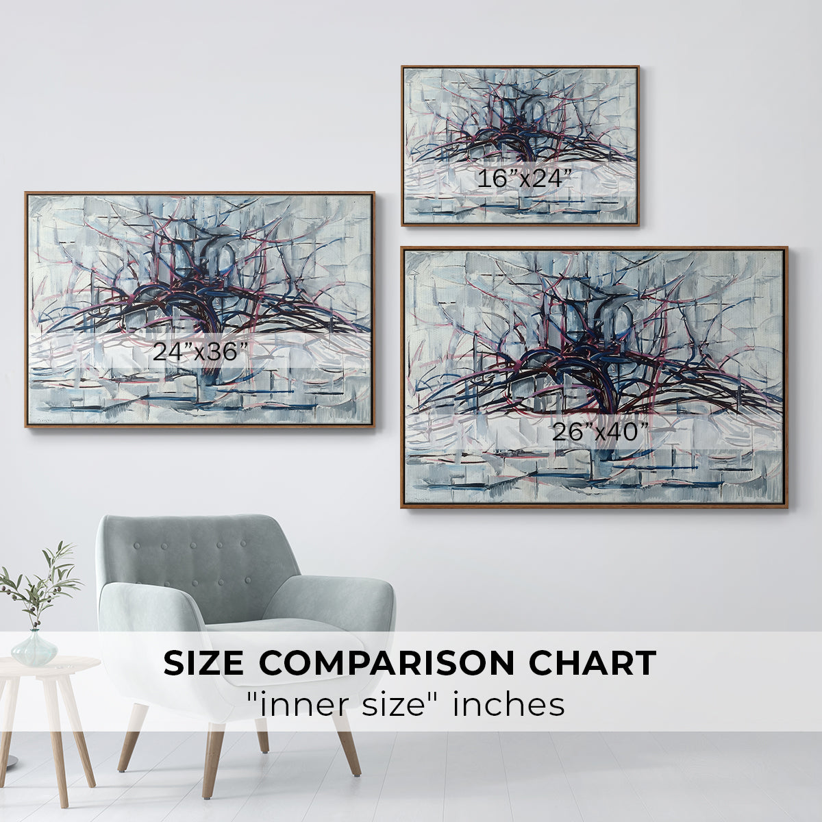 Horizontal Tree, 1912 - Floater Framed Canvas Print