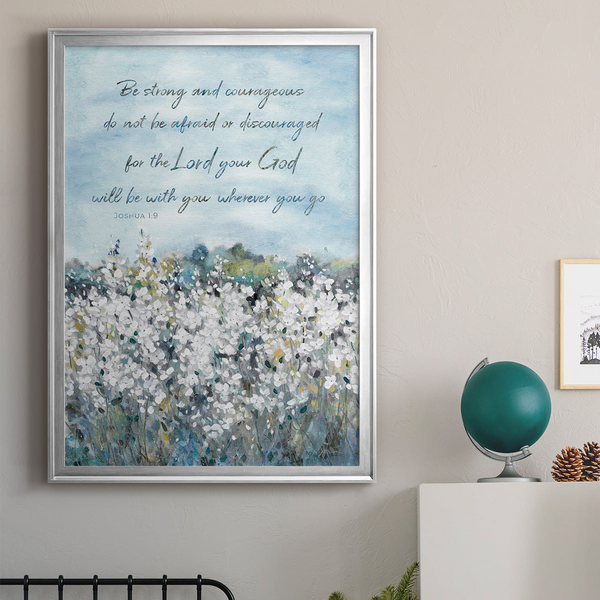 Be Strong Flower Field - Modern Framed Canvas Print