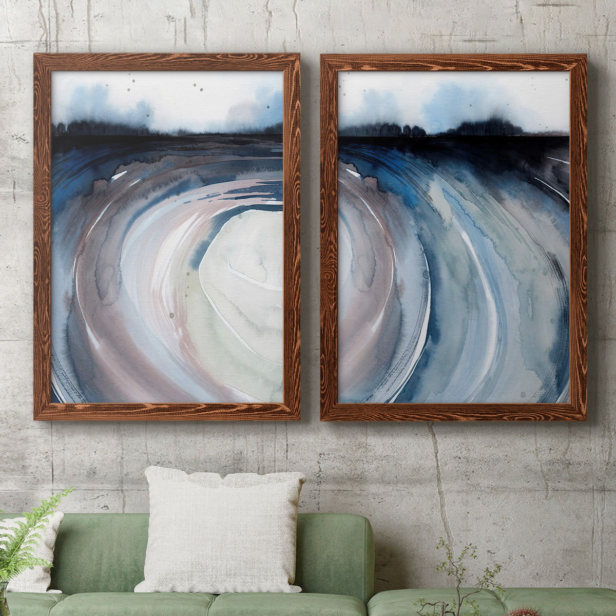 Geode Valley I - Premium Framed Canvas 2 Piece Set - Ready to Hang