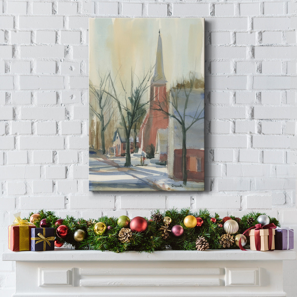 New England Main Street - Gallery Wrapped Canvas