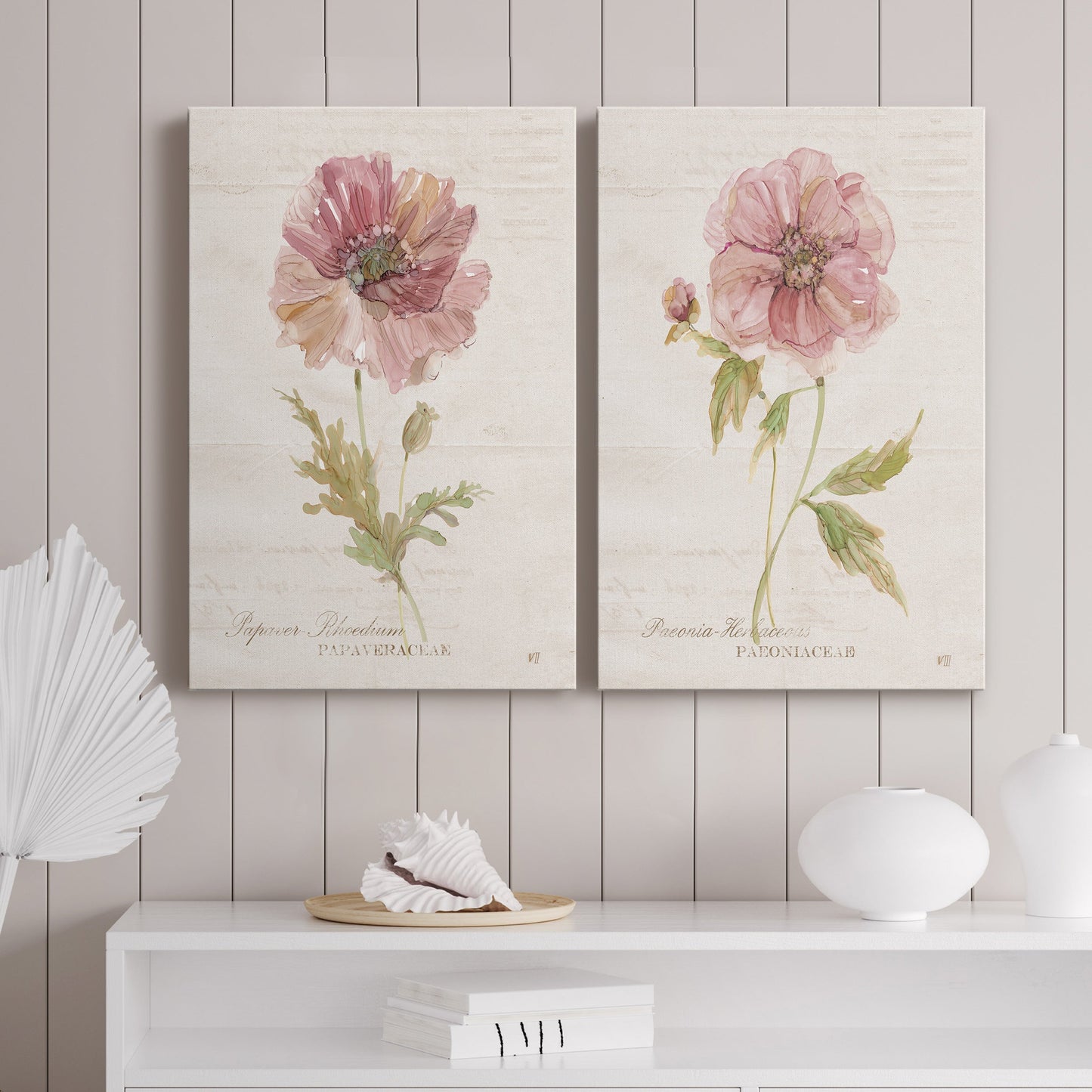 Soft Poppy Premium Gallery Wrapped Canvas - Ready to Hang - Set of 2 - 8 x 12 Each