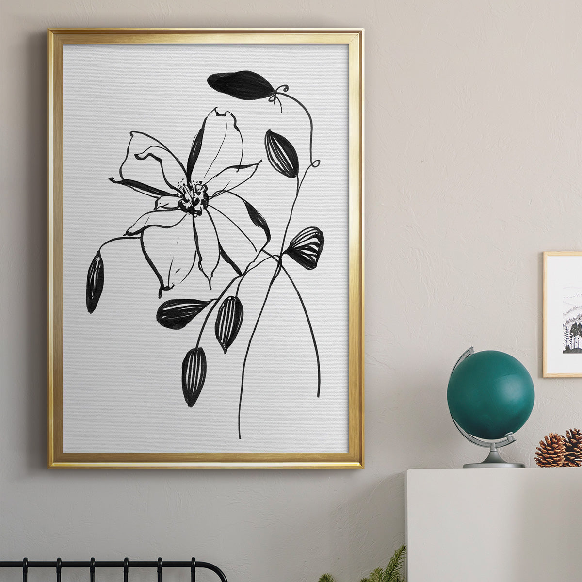 Wild Clematis II - Modern Framed Canvas Print