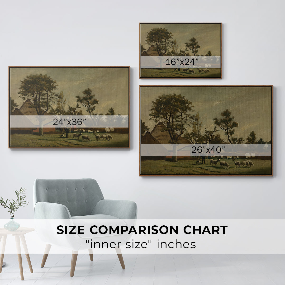 Farmhouse, c. 1865-1875 - Floater Framed Canvas Print