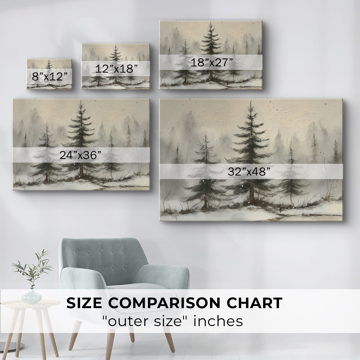 Sugar Whisper of Fir - Canvas Art Print