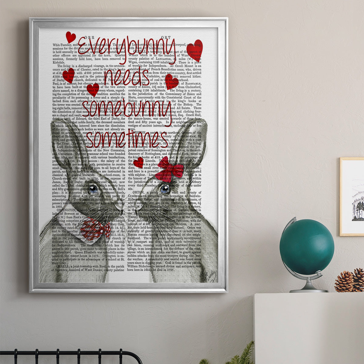 Everybunny - Modern Framed Canvas Print