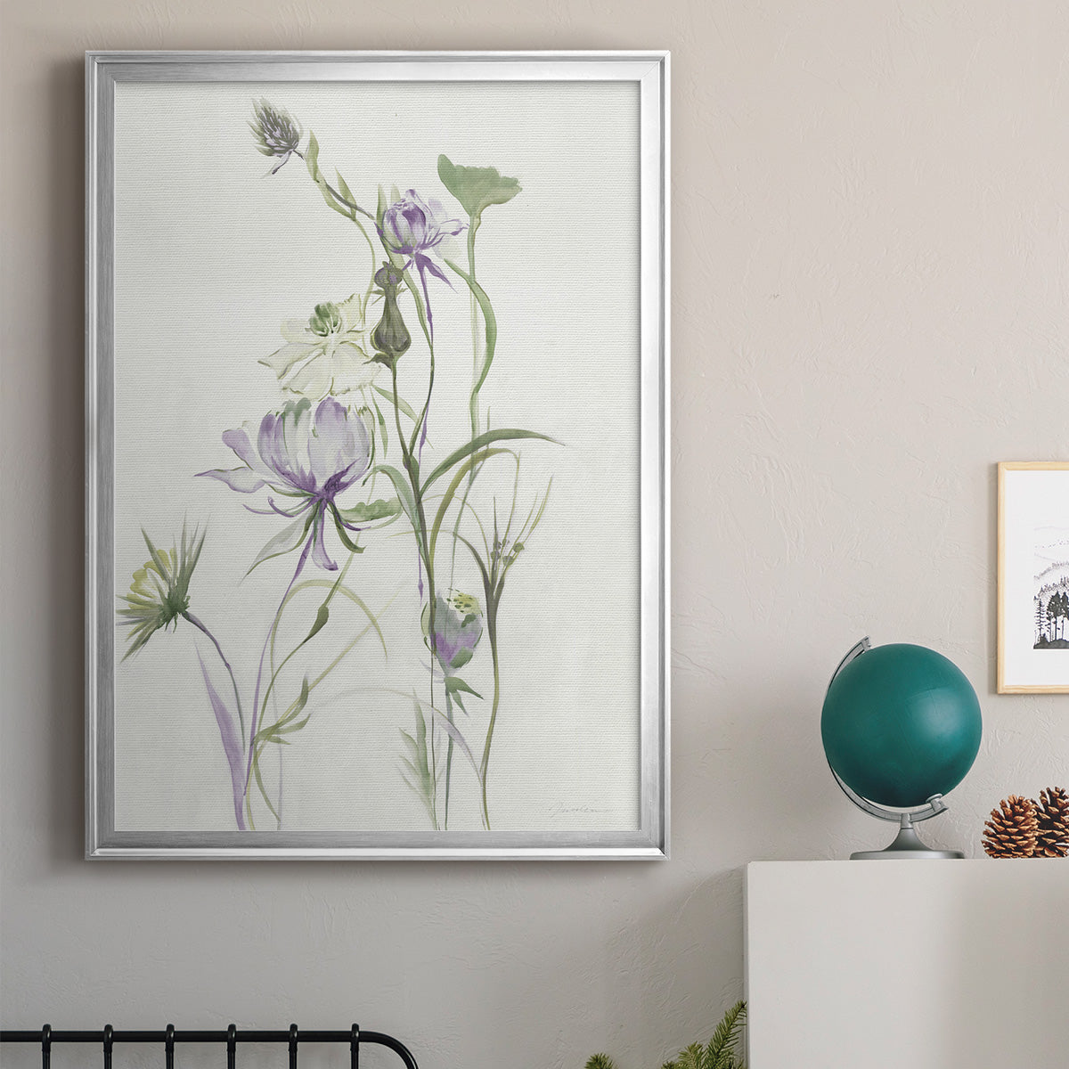 Late Summer Wildflowers II - Modern Framed Canvas Print