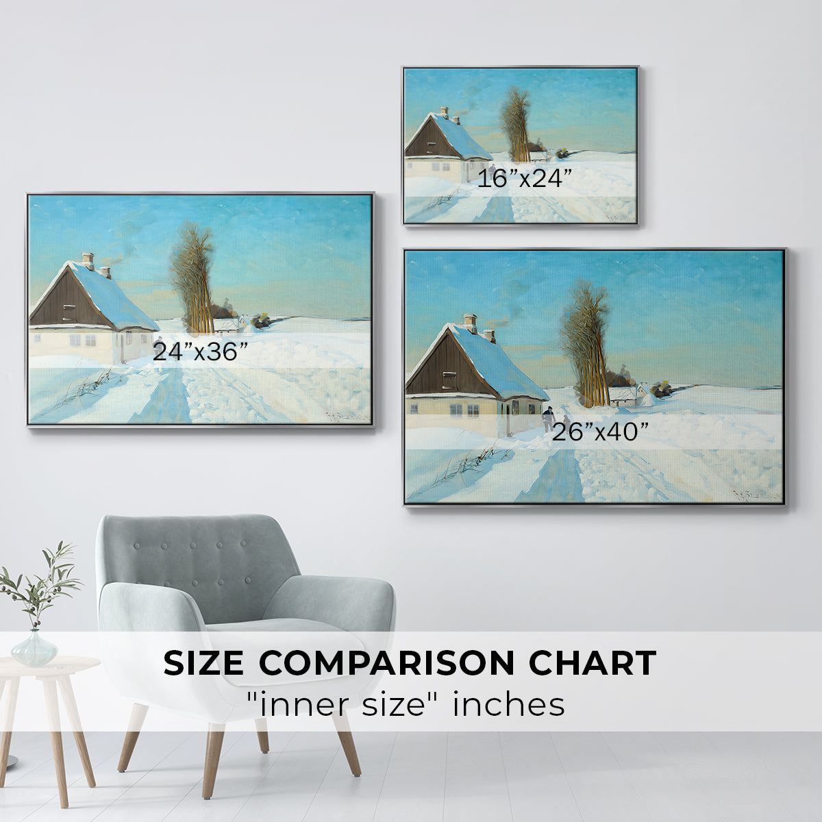 Shoveling Snow on a Beautiful Winter Day, c. 1898 - Floater Framed Canvas Print