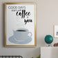 Start With Coffee & You - Modern Framed Canvas Print