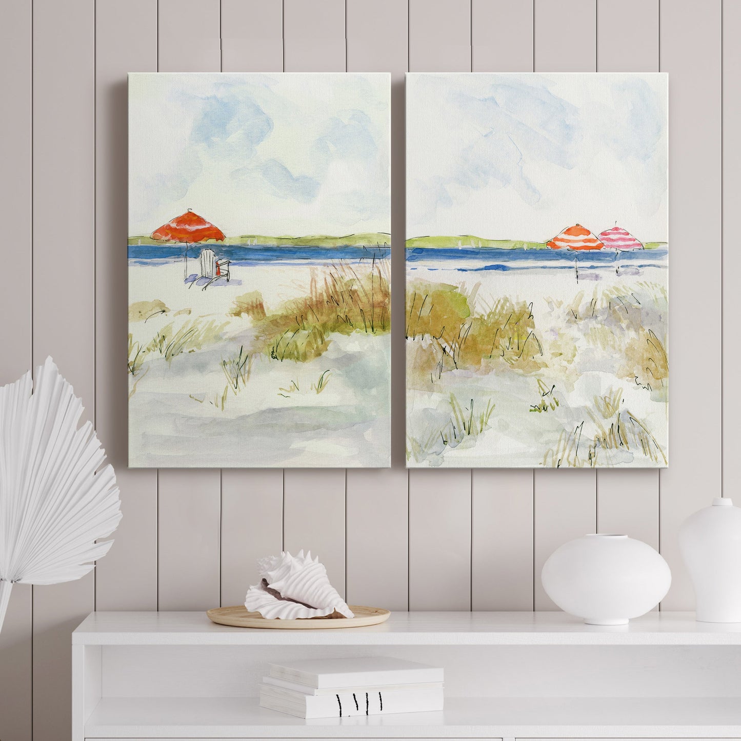 Sketchy Beach I Premium Gallery Wrapped Canvas - Ready to Hang