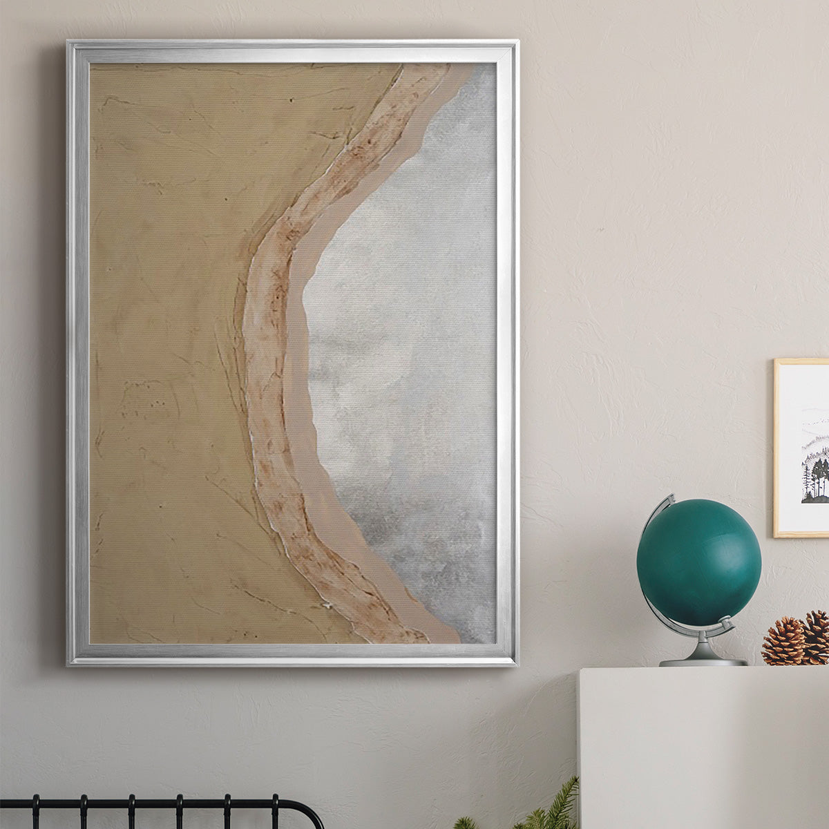 Silver Lake III - Modern Framed Canvas Print