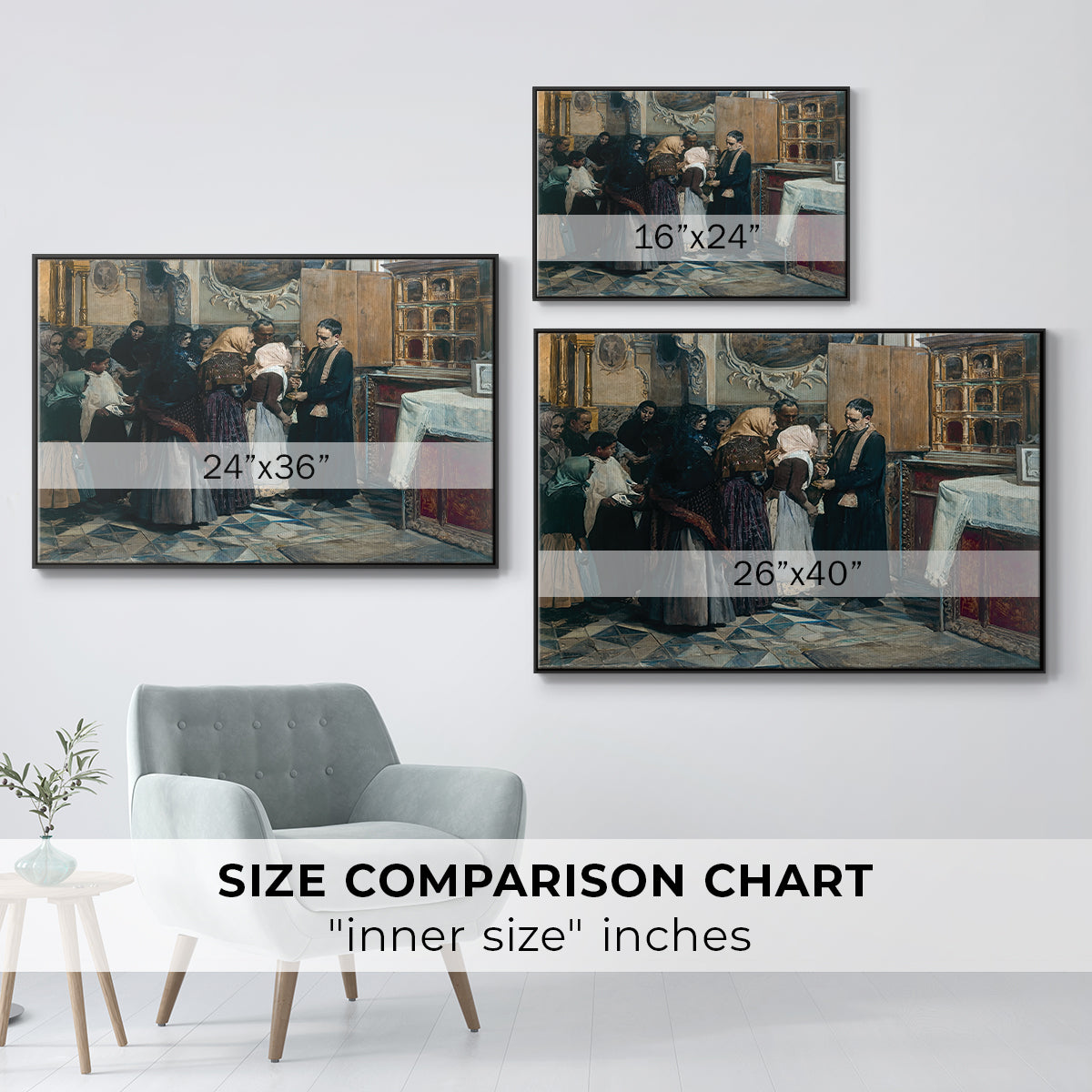 Kissing the Relic, 1893 - Floater Framed Canvas Print