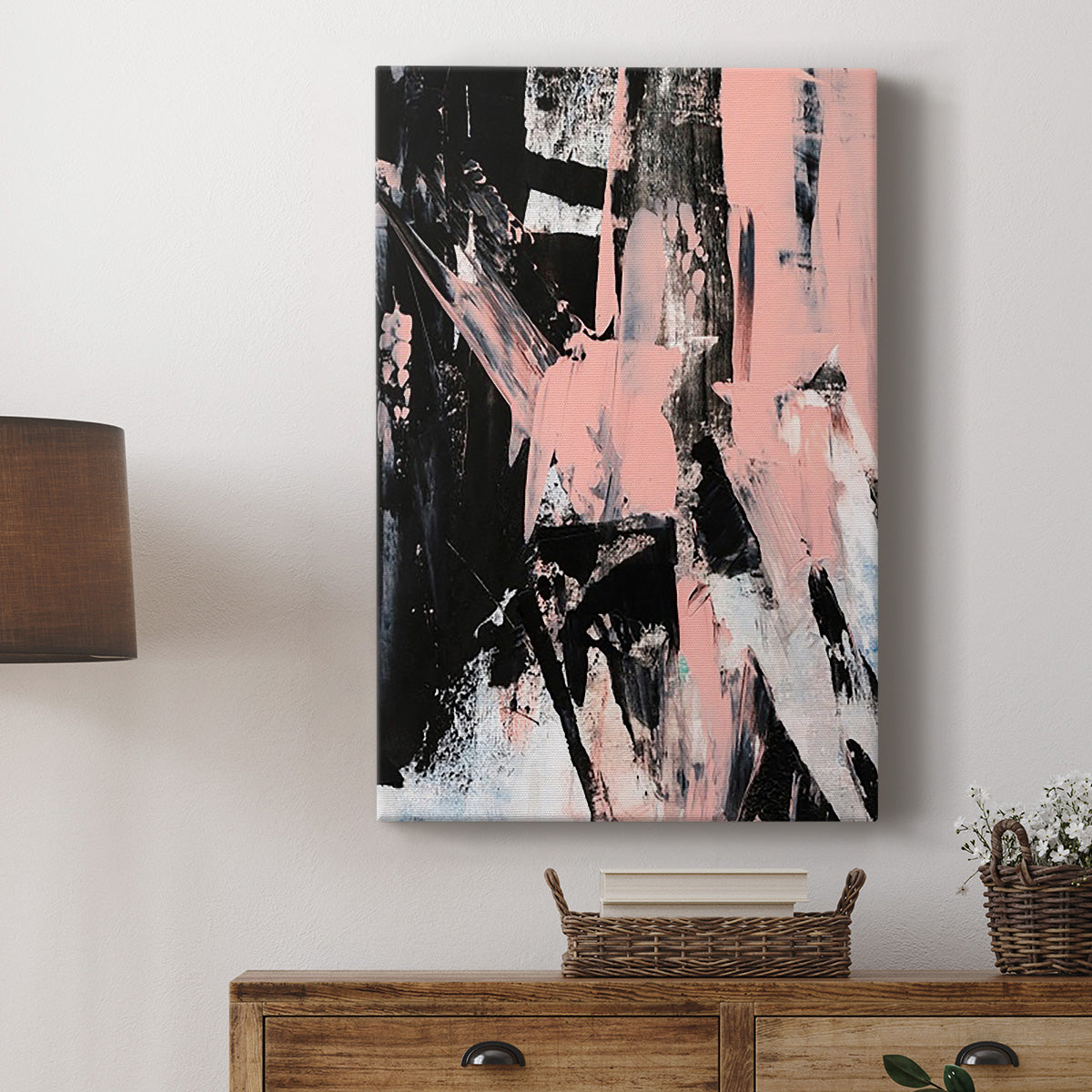 Black & Blush II Premium Gallery Wrapped Canvas - Ready to Hang