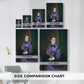 Size comparison chart for canvas art prints, showing multiple size options.