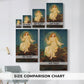 Size comparison chart for canvas art prints, showing multiple size options.