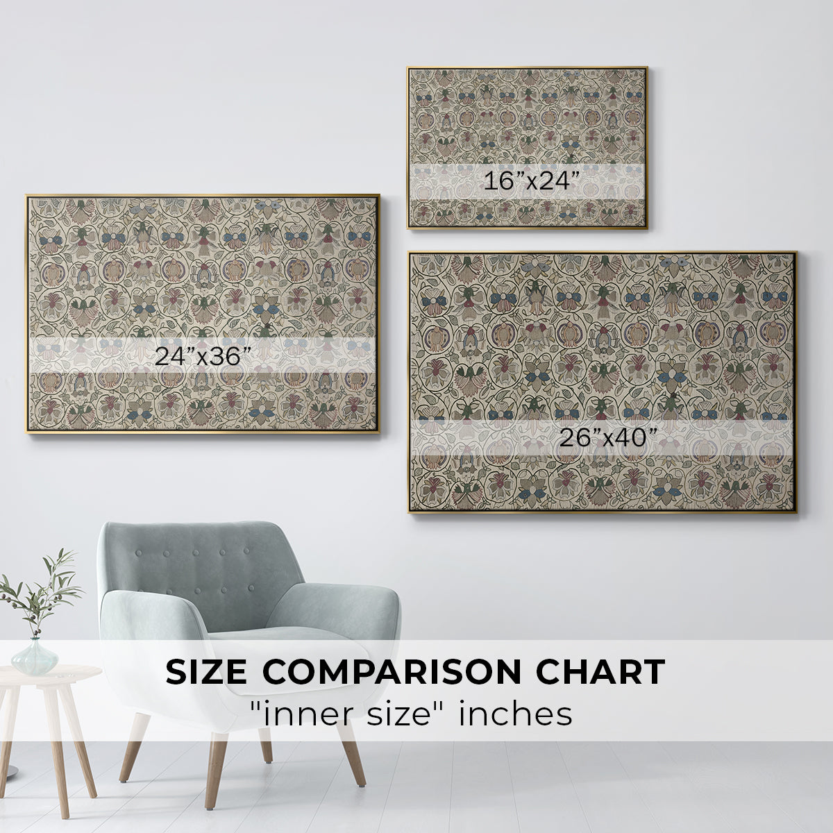 Long Cushion Cover (Printed Textile), c. 1600 - Floater Framed Canvas Print