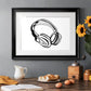 Headphones Sketch Premium Framed Print - Ready to Hang