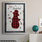 Checkered Snowman II - Modern Framed Canvas Print