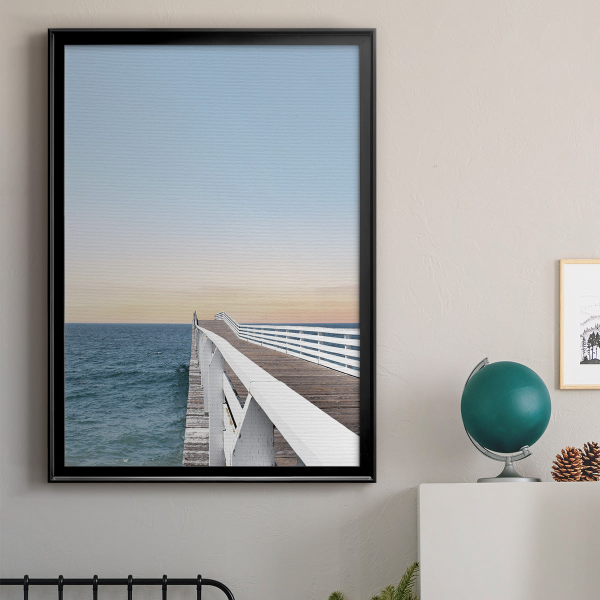 Day at the Pier - Modern Framed Canvas Print