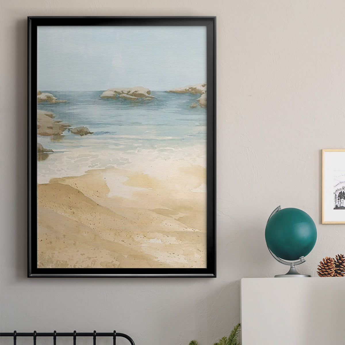 Tranquil Beach I - Modern Framed Canvas Print