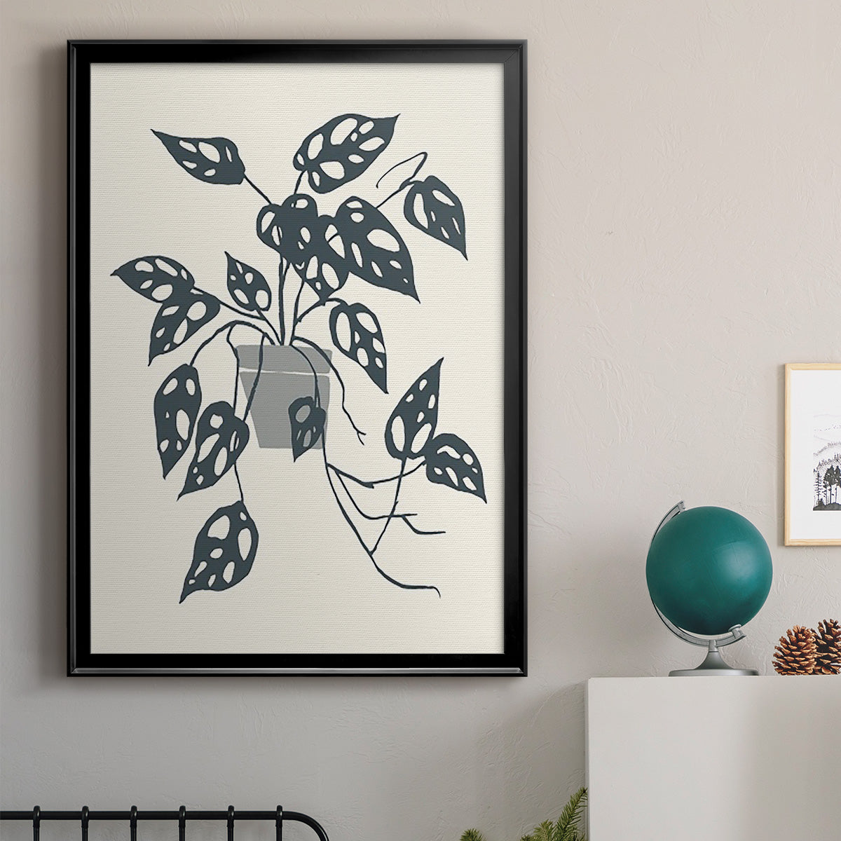 Growing Leaves I - Modern Framed Canvas Print