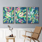 Blue Tropics I - Framed Premium Gallery Wrapped Canvas L Frame 3 Piece Set - Ready to Hang