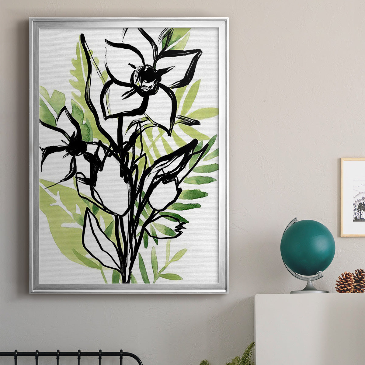 Tropical Sketchbook III - Modern Framed Canvas Print