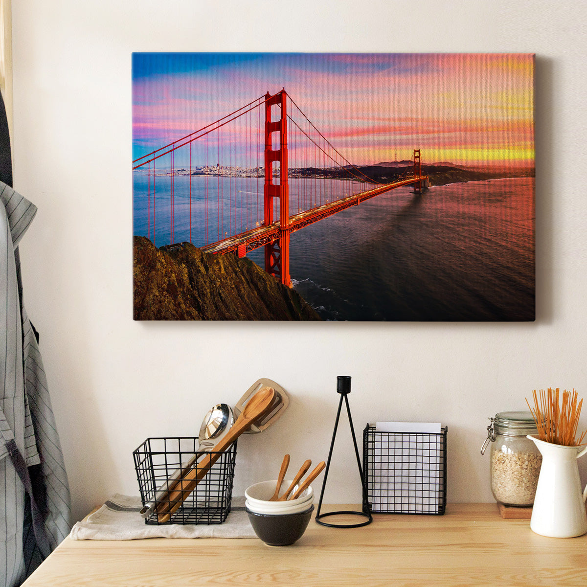 The Golden Gate Bridge at Sunset - Canvas Art Print