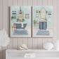 Blue Bath I Premium Gallery Wrapped Canvas - Ready to Hang - Set of 2 - 8 x 12 Each