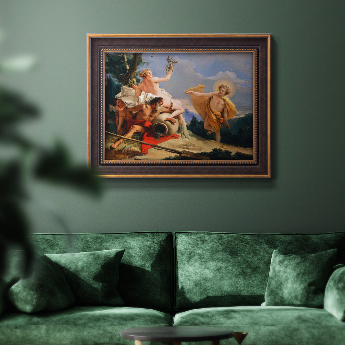 Apollo Pursuing Daphne - Ornate Framed Canvas Print