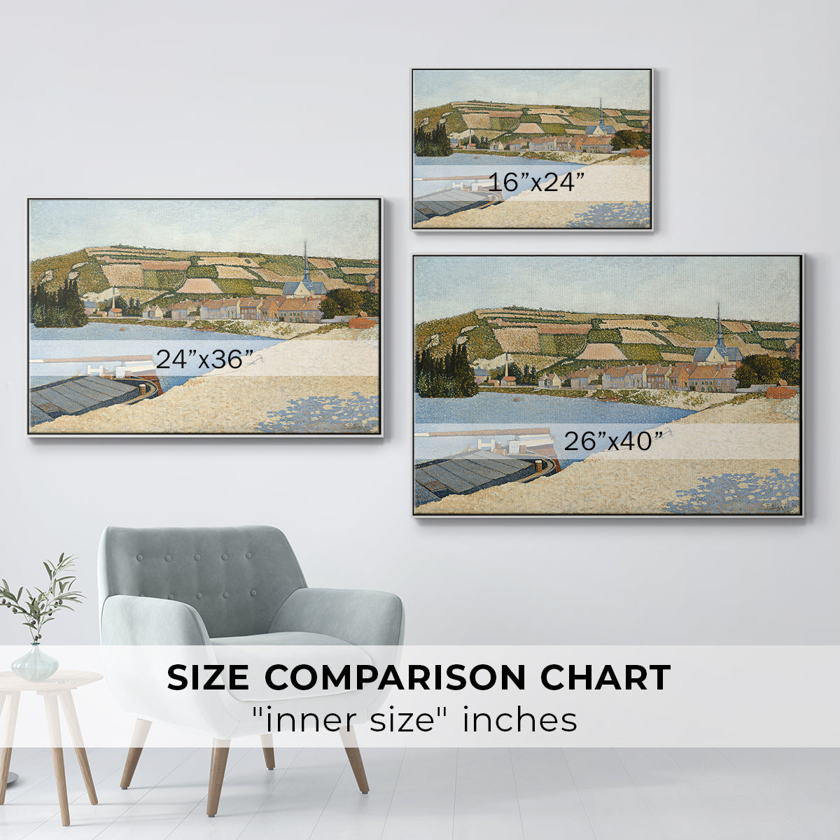 The Riverbank, Les Andelys, 1886 - Floater Framed Canvas Print