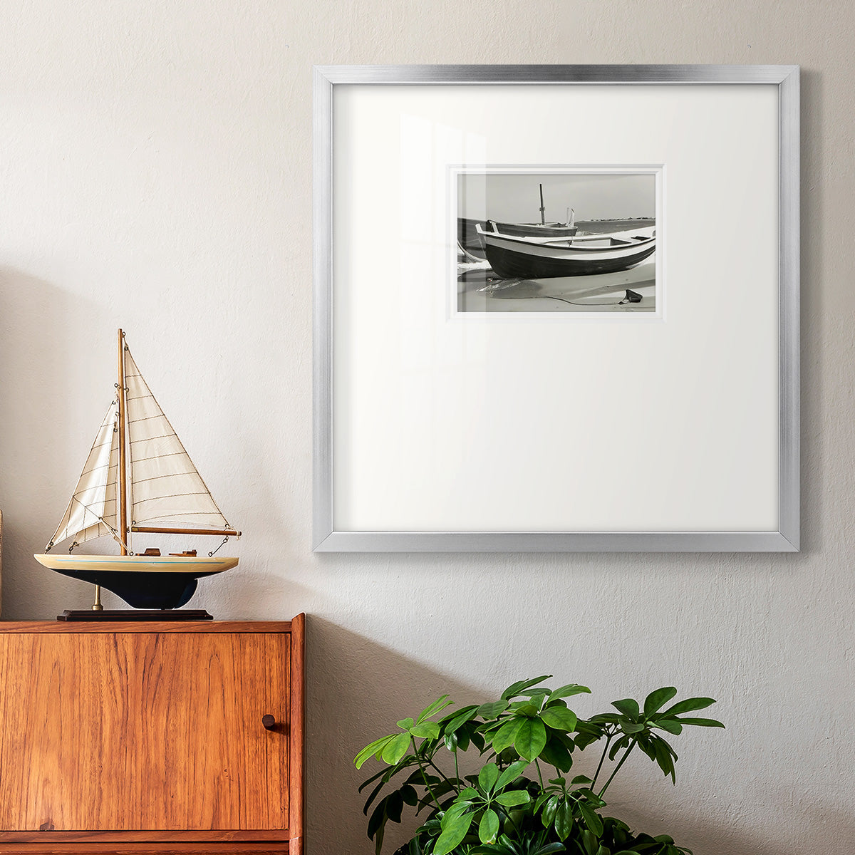 Vintage Rowboat I Premium Framed Print Double Matboard