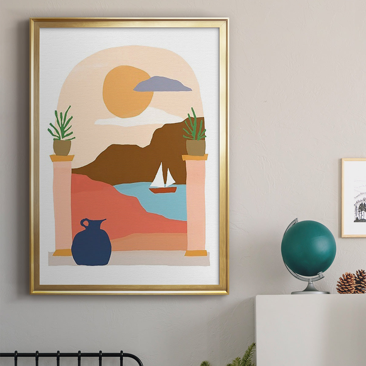 Paper Scene III - Modern Framed Canvas Print