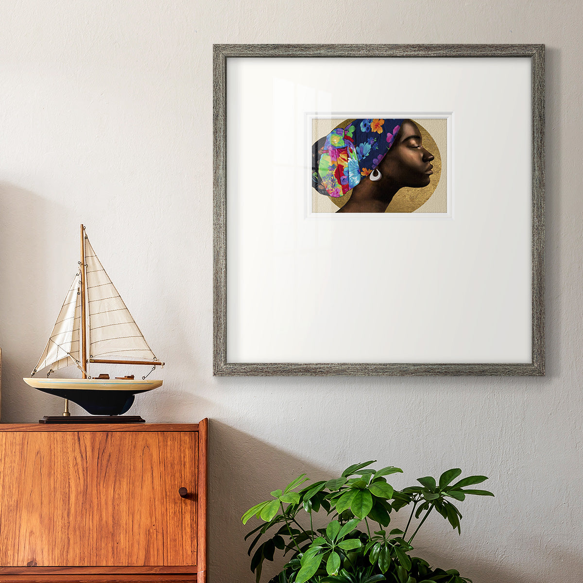 Golden Lady I - Double Matboard Framed Print