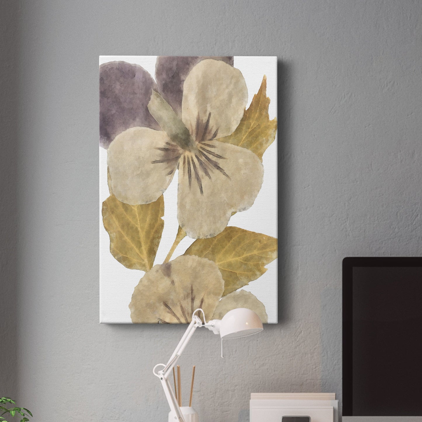 Neutral Pansy I Premium Gallery Wrapped Canvas - Ready to Hang