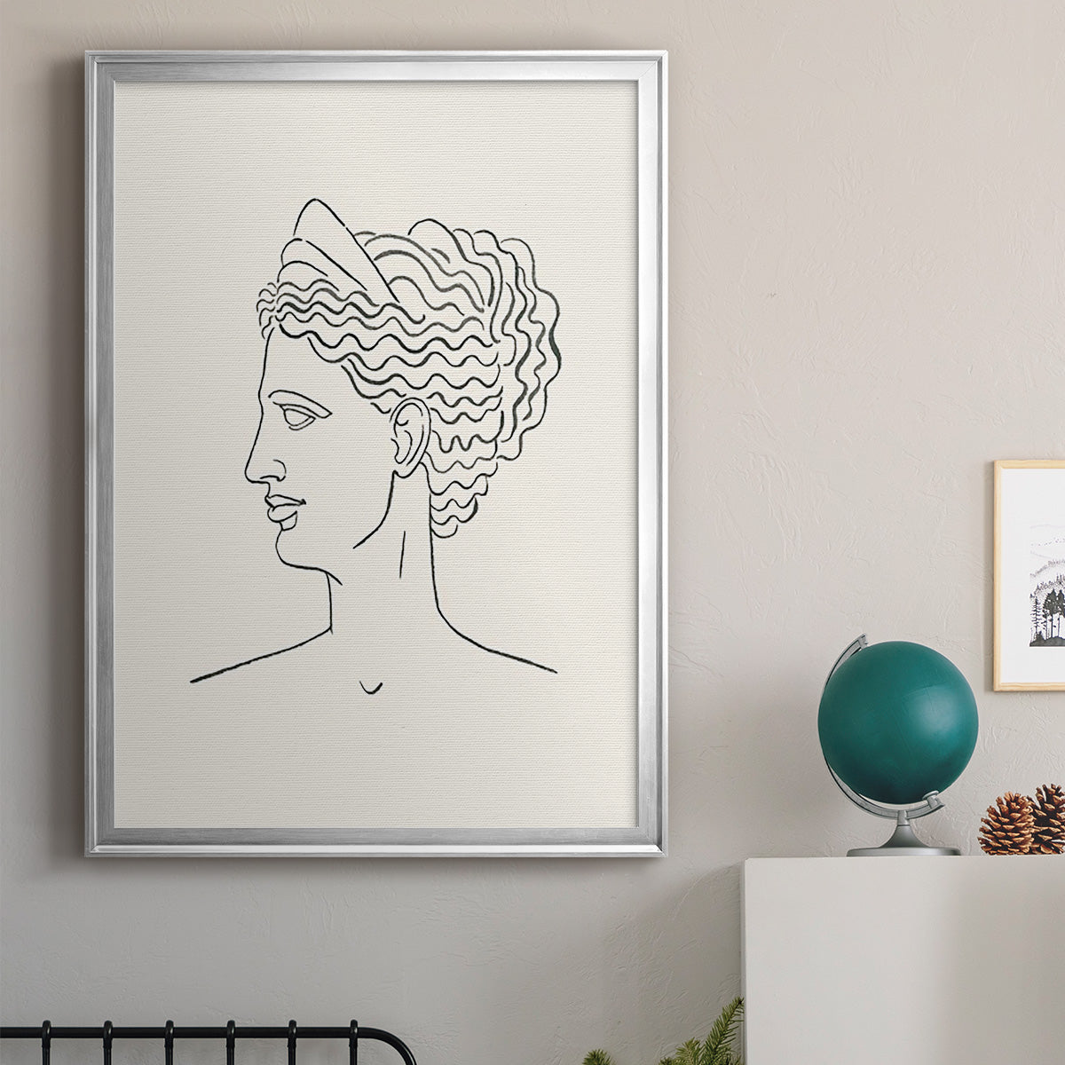 Greek Busts III - Modern Framed Canvas Print