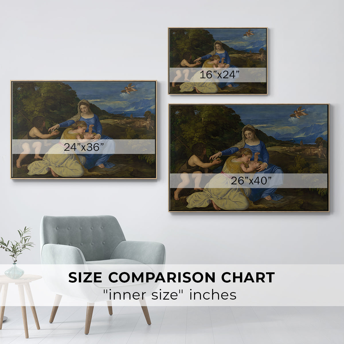 The Aldobrandini Madonna, 1532 - Floater Framed Canvas Print