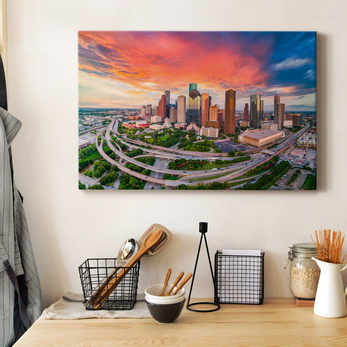 Houston, Texas, USA Skyline at Sunset - Canvas Art Print