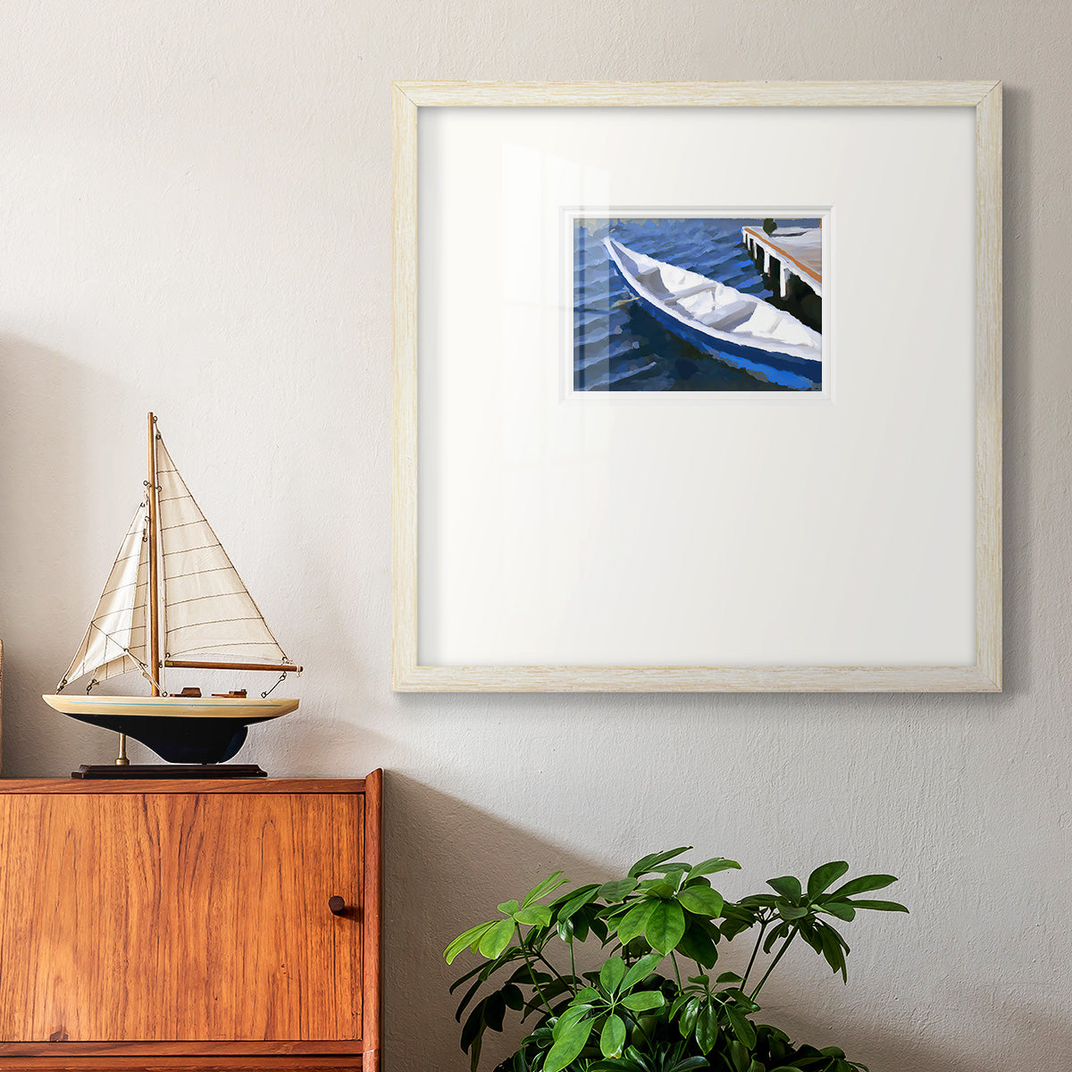 Colorful Rowboat IV Premium Framed Print Double Matboard