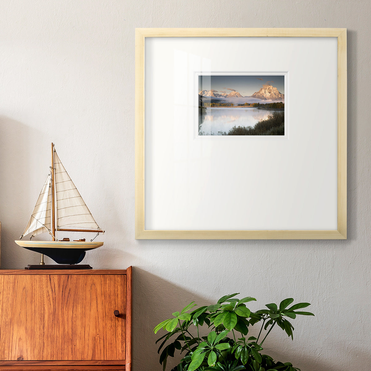 Snake River Fog Premium Framed Print Double Matboard