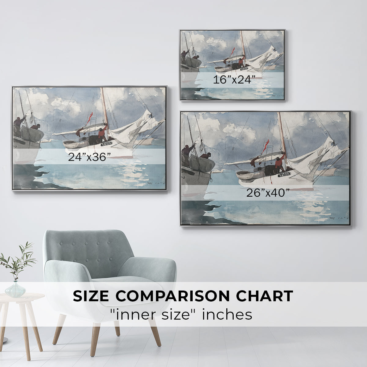 Fishing Boats, Key West, 1903 - Floater Framed Canvas Print
