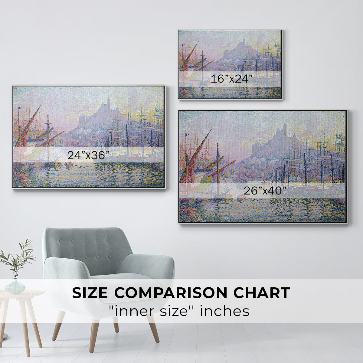 The Port of Marseille, 1905 - Floater Framed Canvas Print