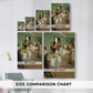 Size comparison chart for canvas art prints, showing multiple size options.