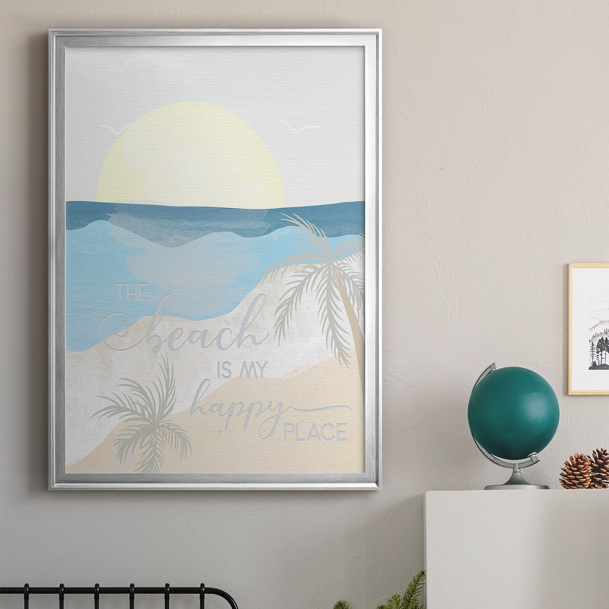 Happy Place - Modern Framed Canvas Print