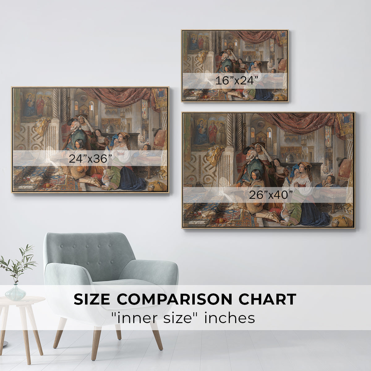 Roman Pilgrims, 1854 - Floater Framed Canvas Print