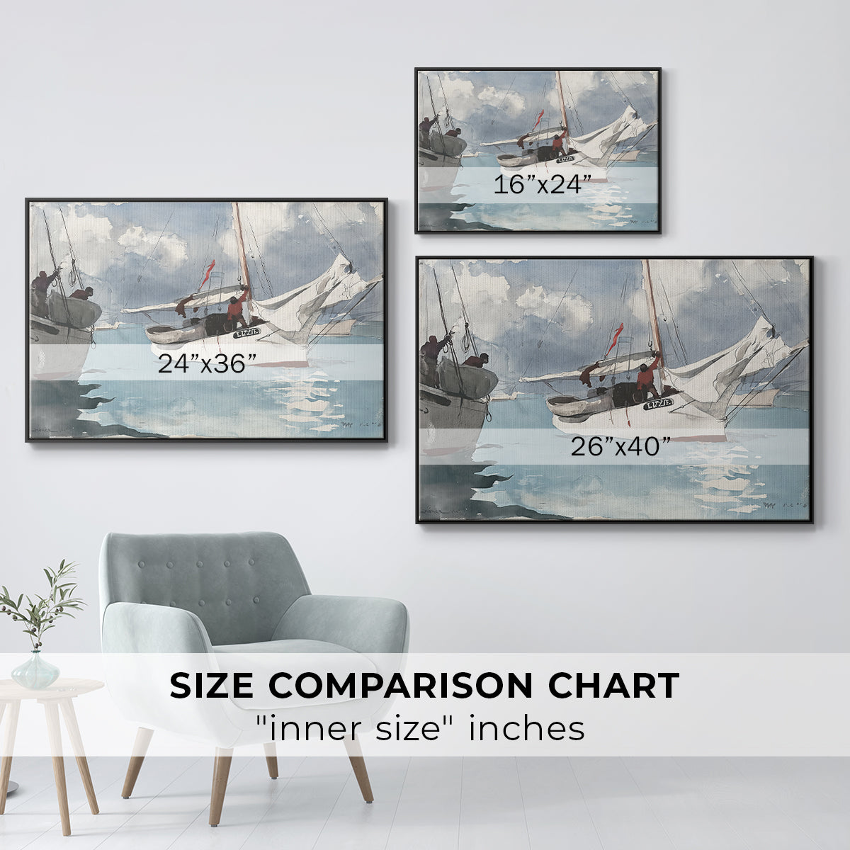 Fishing Boats, Key West, 1903 - Floater Framed Canvas Print